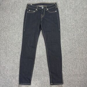 True Religion Women's Jeans‎ Halle Phantom Black USA Flag Skinny Size 28